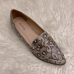 Snake Leather Design Loafers